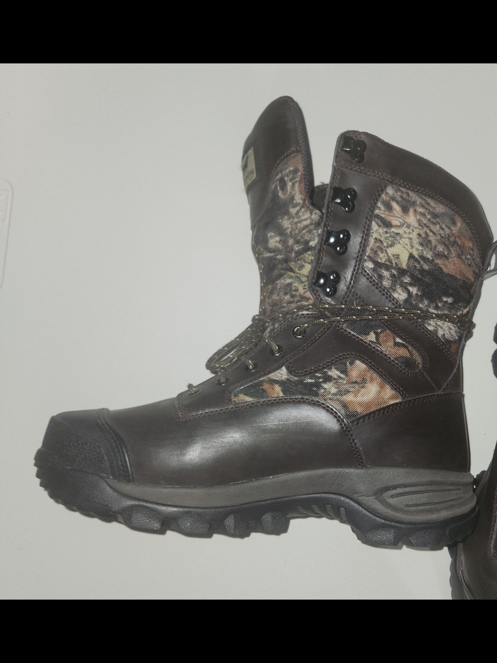Irish Setter Brown Camo Leather  Waterproof Hunting Boots 800 Gram Size 11.5